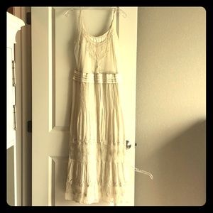 Cream embroidered/beaded maxi dress.